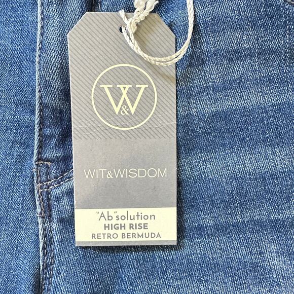 WIT & WISDOM AB SOLUTION HIGH RISE RETRO BERMUDA SHORTS IN BLUE NWT‎ SIZE 2 - Picture 8 of 11